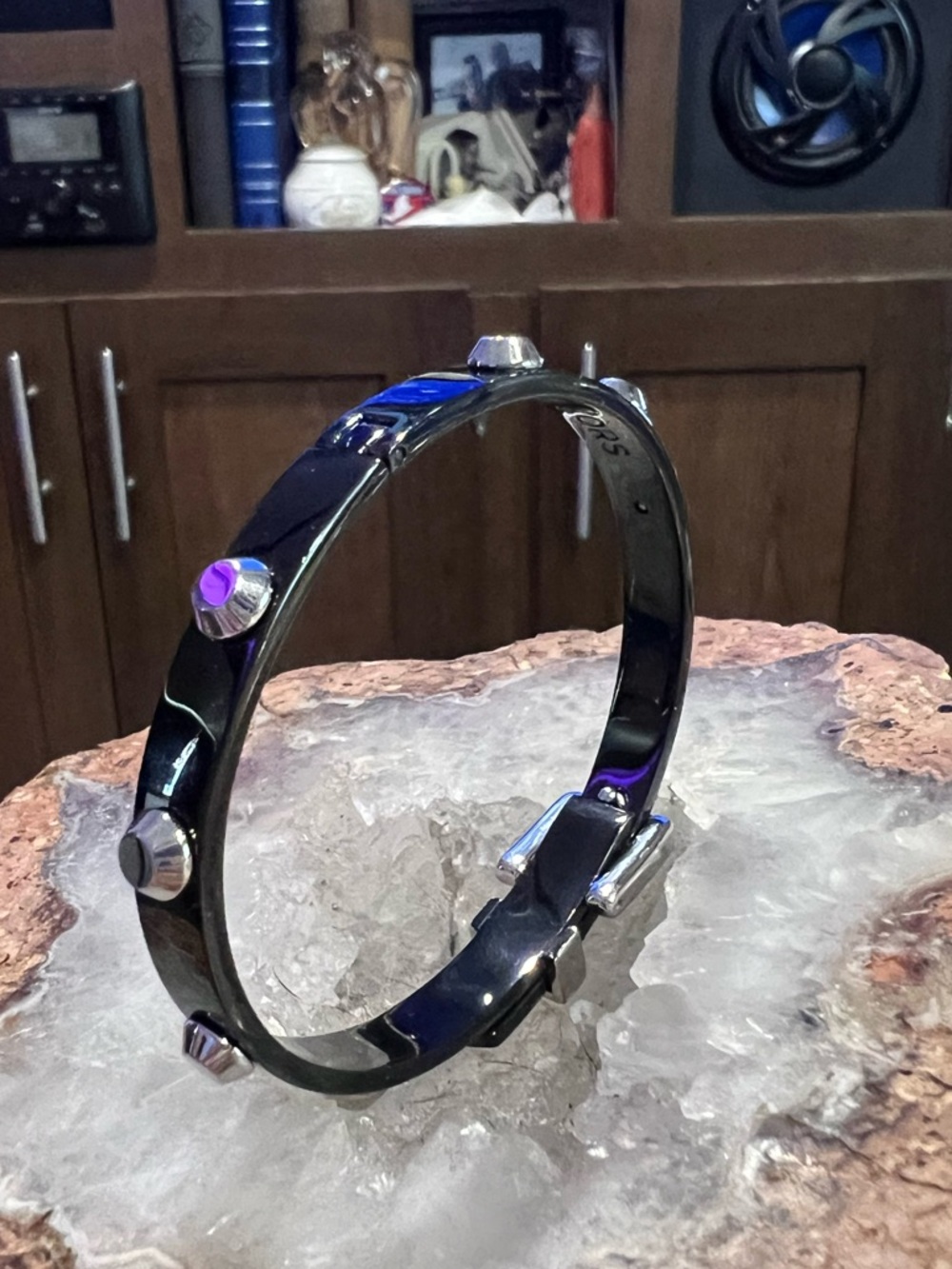 Michael Kors Black Bracelet with Silver Studs